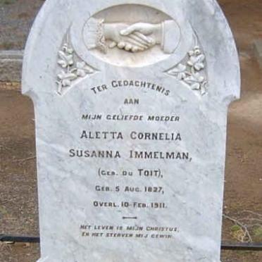 IMMELMAN Aletta Cornelia Susanna nee du TOIT 1827-1911