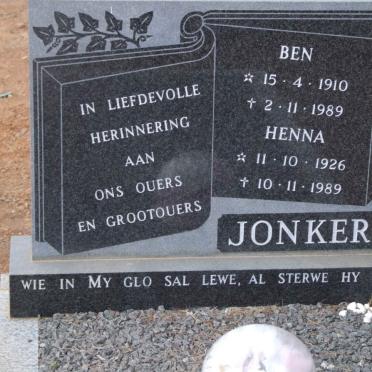 JONKER Ben 1910-1989 &amp; Henna 1926-1989