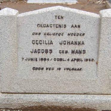 JACOBS Cecilia Johanna nee MANS 1884-1952