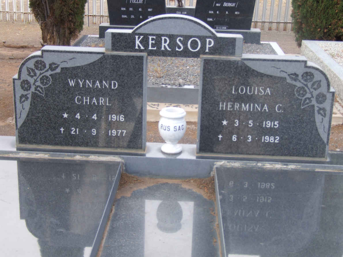 KERSOP Wynand Charl 1916-1977 &amp; Louisa Hermina C. 1915-1982