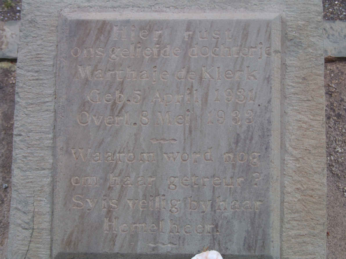 KLERK Marthaje, de 1931-1933