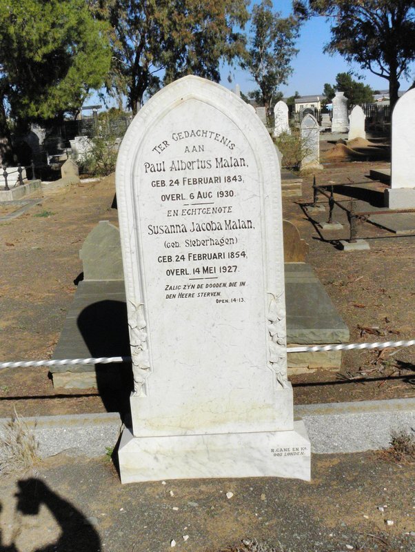 MALAN Paul Albertus 1843-1930 &amp; Susanna Jacoba SIEBERHAGEN 1854-1927