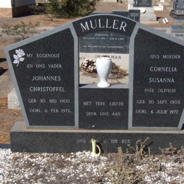 MULLER Johannes Christoffel 1900-1976 &amp; Cornelia Susanna OLIVIER 1905-1977