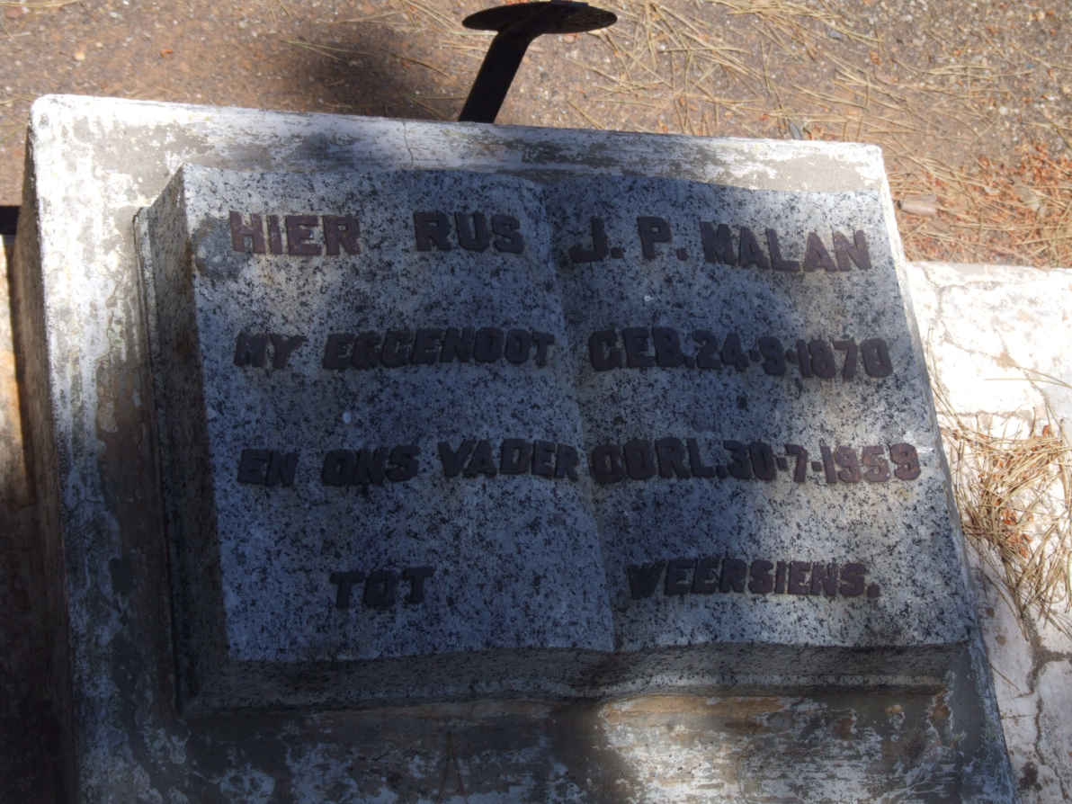 MALAN J.P. 1870-1959