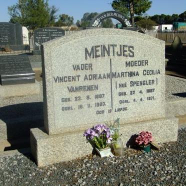 MEINTJES Vincent Adriaan van Renen 1897-1980 &amp; Marthina Cecilia SPENGLER 18?7-1971