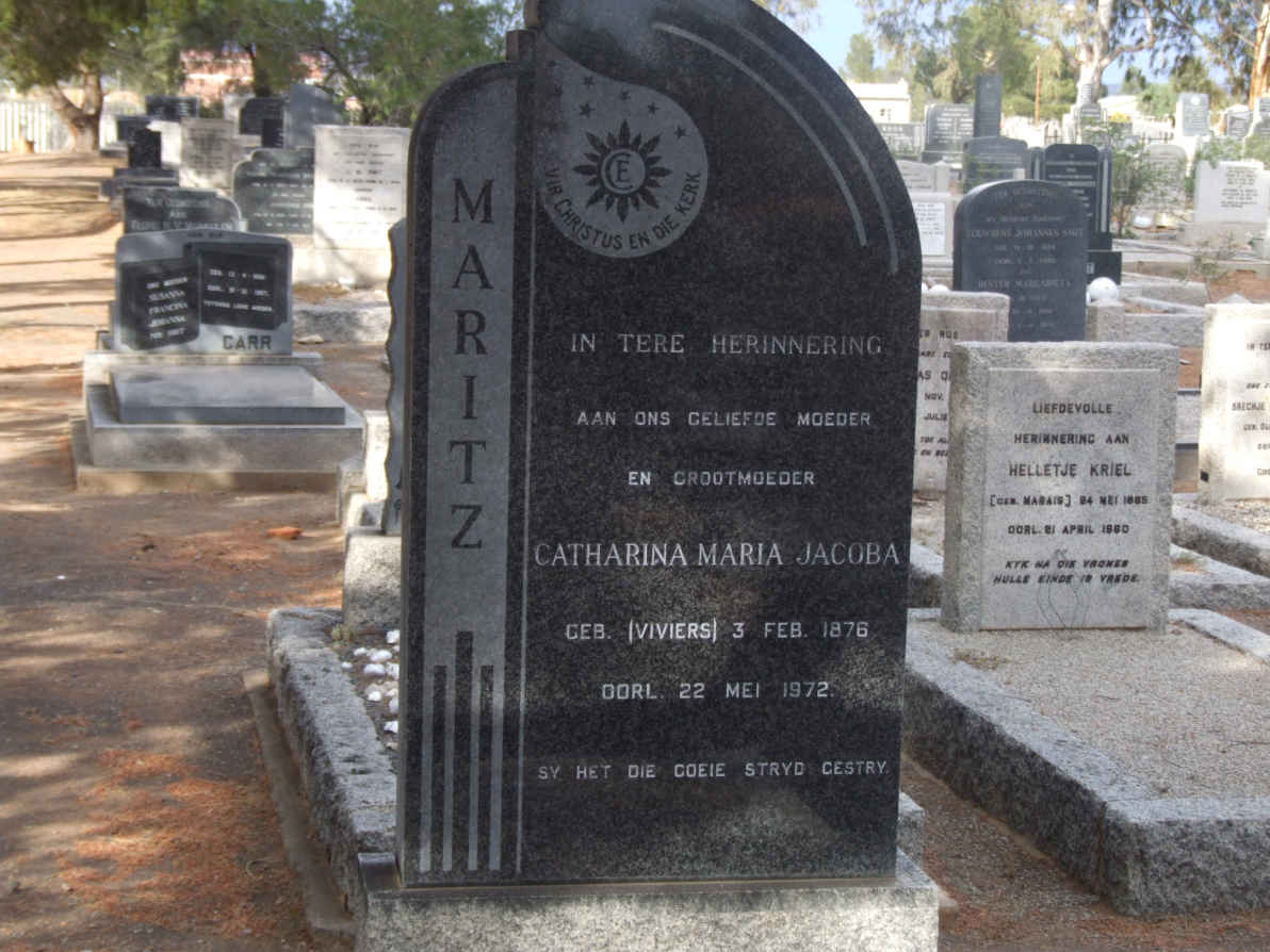 MARITZ Catharina Maria Jacoba nee VIVIERS 1876-1972