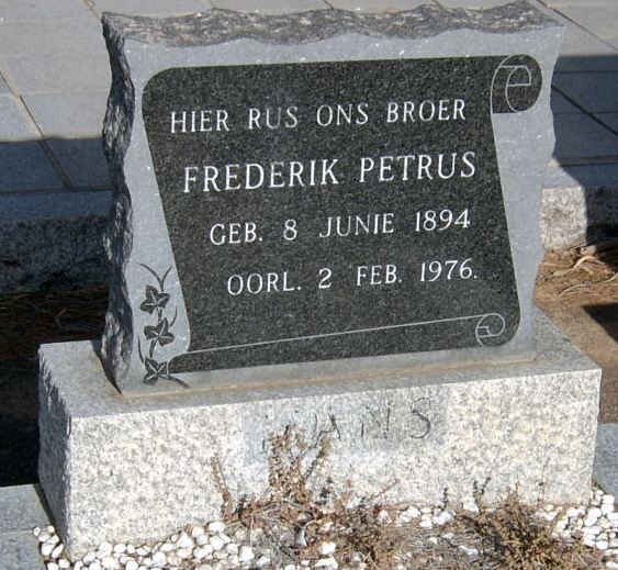 MANS Frederik Petrus 1894-1976