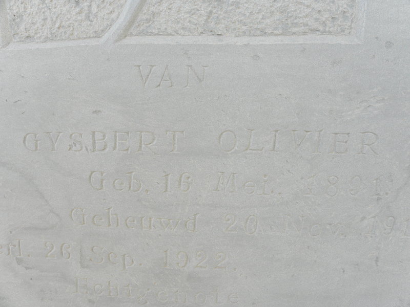 OLIVIER Jan Gysbert 1891-1922