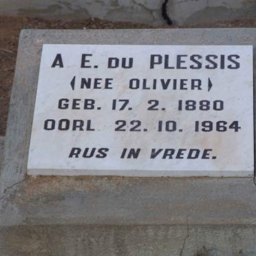 PLESSIS A.E., du nee OLIVIER 1880-1964