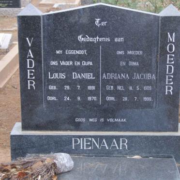 PIENAAR Louis Daniel 1891-1970 &amp; Adriana Jacoba 1909-1998