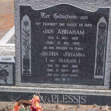 PLESSIS Jan Abraham, du 1898-1969 &amp; Jacoba Johanna MARAIS 1905-1970
