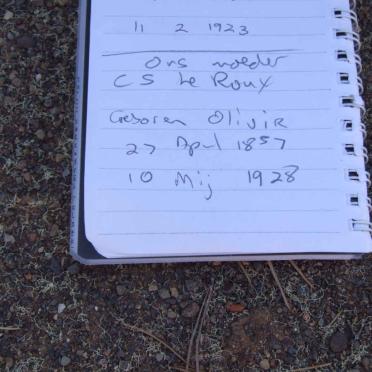 ROEX C.S., le nee OLIVIER 1857-1928