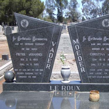 ROUX Pieter Johannes, le 1903-1969 &amp; Christina J.M. 1910-1995