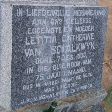 SCHALKWYK Letitia Catherine, van -1933