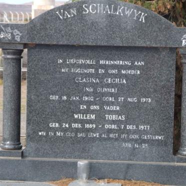 SCHALKWYK Willem Tobias, van 1889-1977 &amp; Clasina Cecilia OLIVIER 1902-1973