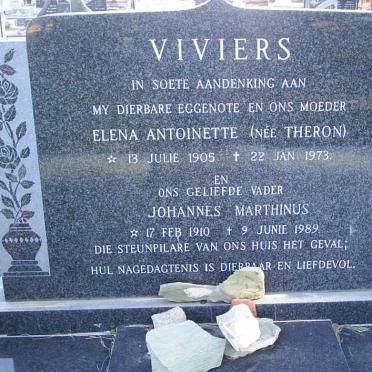VIVIERS Johannes Marthinus 1910-1989 &amp; Elana Antoinette THERON 1905-1973