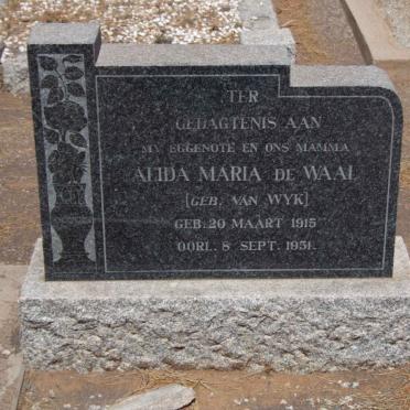 WAAL Alida Maria, de nee VAN WYK 1915-1951