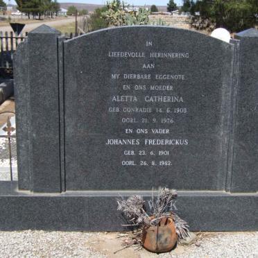 WYK Johannes Frederickus, van  1901-1982 &amp; Aletta Catherina CONRADIE 1903-1976