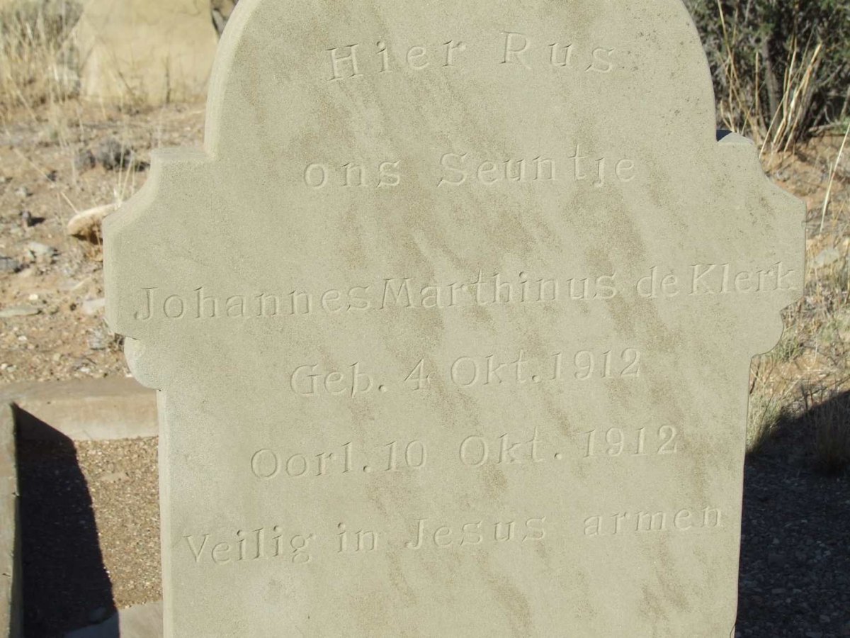 KLERK Johannes Marthinus, de 1912-1912