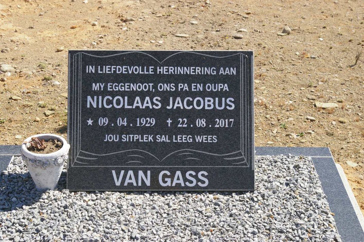 GASS Nicolaas Jacobus, van 1929-2017