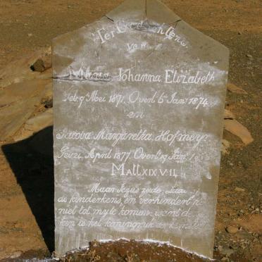 HOFMEYR Maria Johanna Elizabeth 1871-1874 :: HOFMEYR Jacoba Margaretha 1877-1878