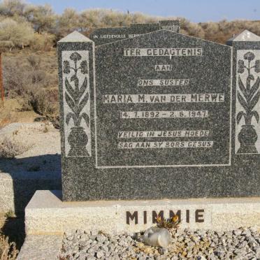 MERWE Maria M., van der 1892-1947