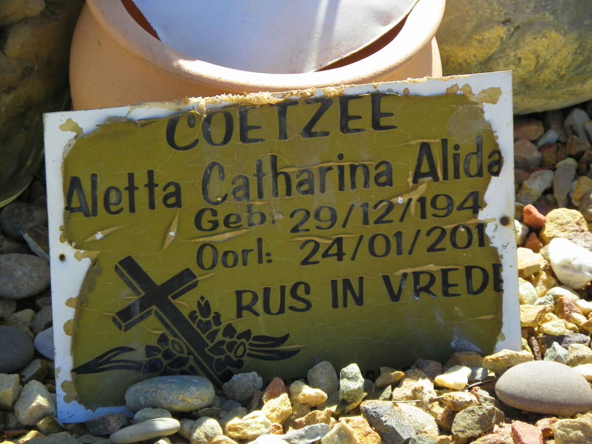 COETZEE Barry William 1949-2008 &amp; Aletta Catharina Alida 194?-201?