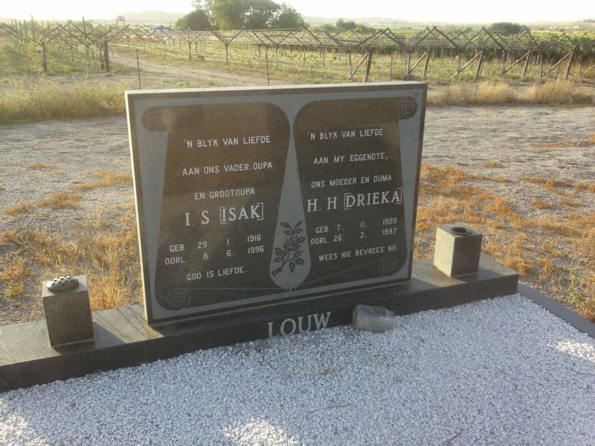 LOUW I.S. 1916-1996 &amp; H.H. 1920-1987
