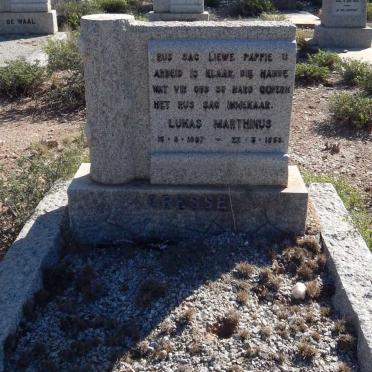 GRESSE Lukas Marthinus 1897-1953 &amp; Johanna Elizabeth 1902-1986