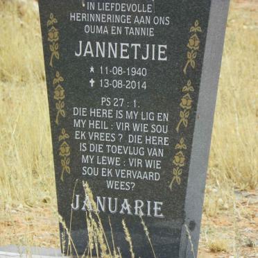 JANUARIE Jannetjie 1940-2014
