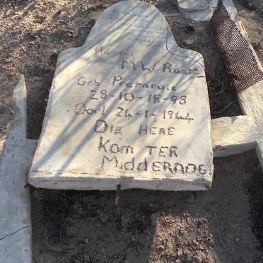 RAATZ M.W. nee PRETORIUS 1898-1944 