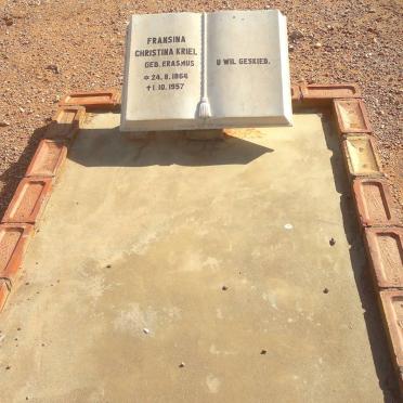 KRIEL Fransina Christina nee ERASMUS 1864-1957