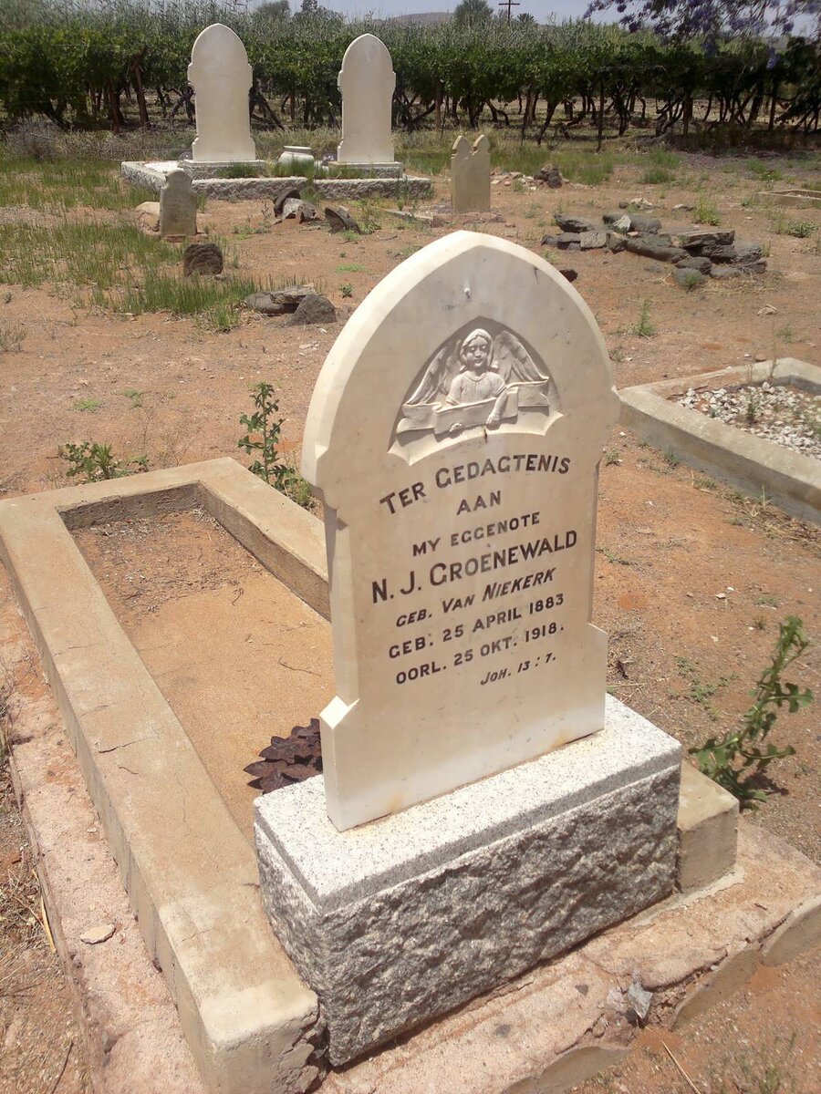 GROENEWALD N.J. nee Van NIEKERK 1883-1918