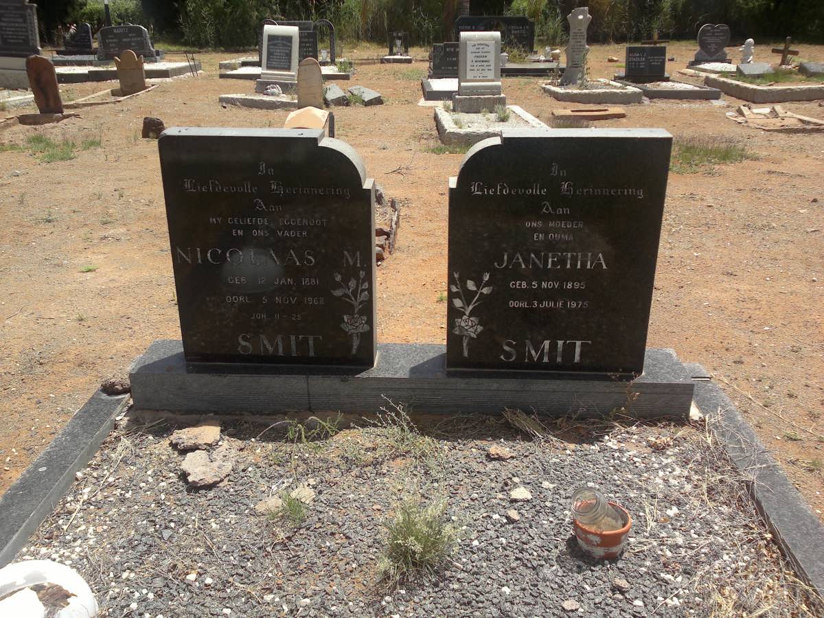 SMIT Nicolaas M. 1881-1962 &amp; Janetha 1895-1975