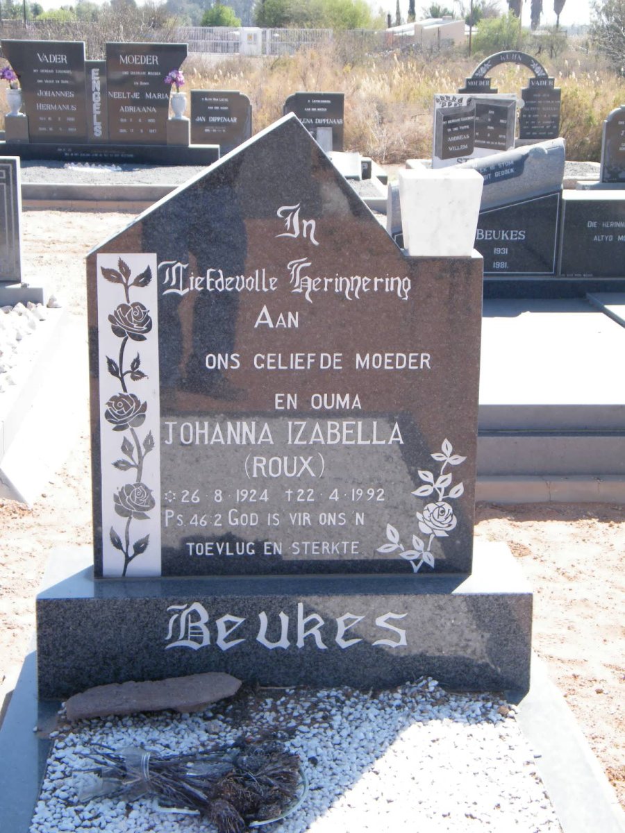 BEUKES Johanna Izabella nee ROUX 1924-1992