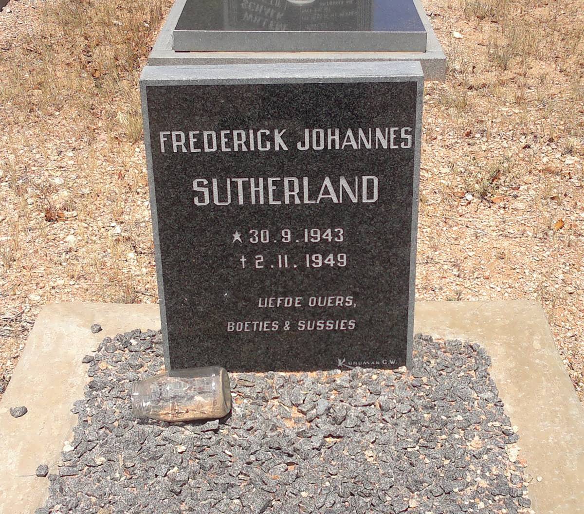 SUTHERLAND Frederick Johannes 1943-1949