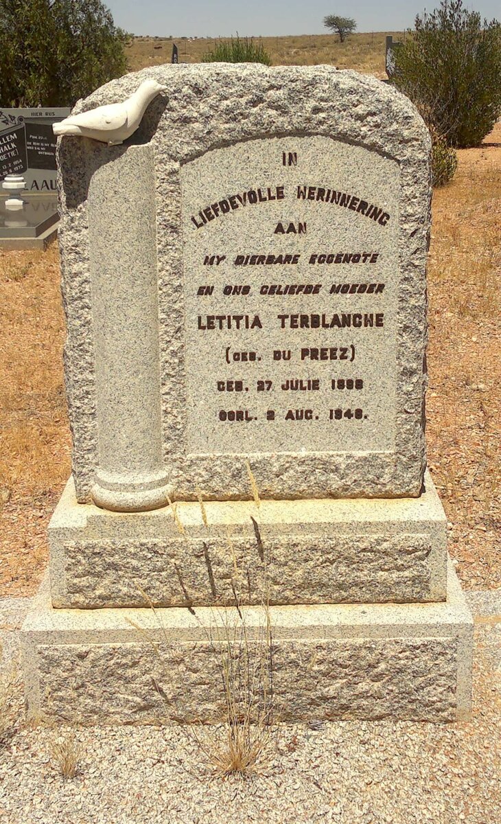 TREBLANCHE Letitia nee DU PREEZ 1888-1948