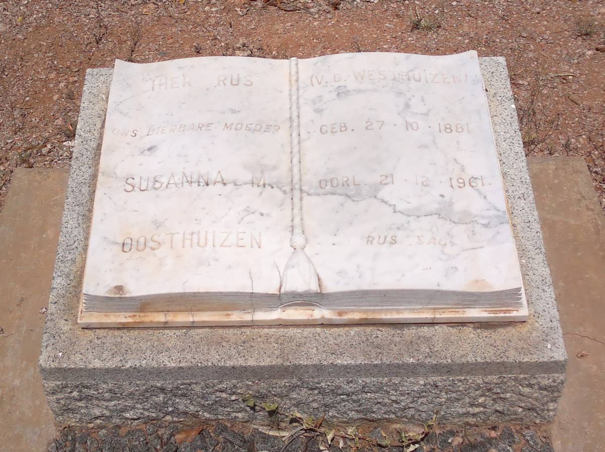 OOSTHUIZEN Susanna M. nee V.D. WESTHUIZEN 1881-1961