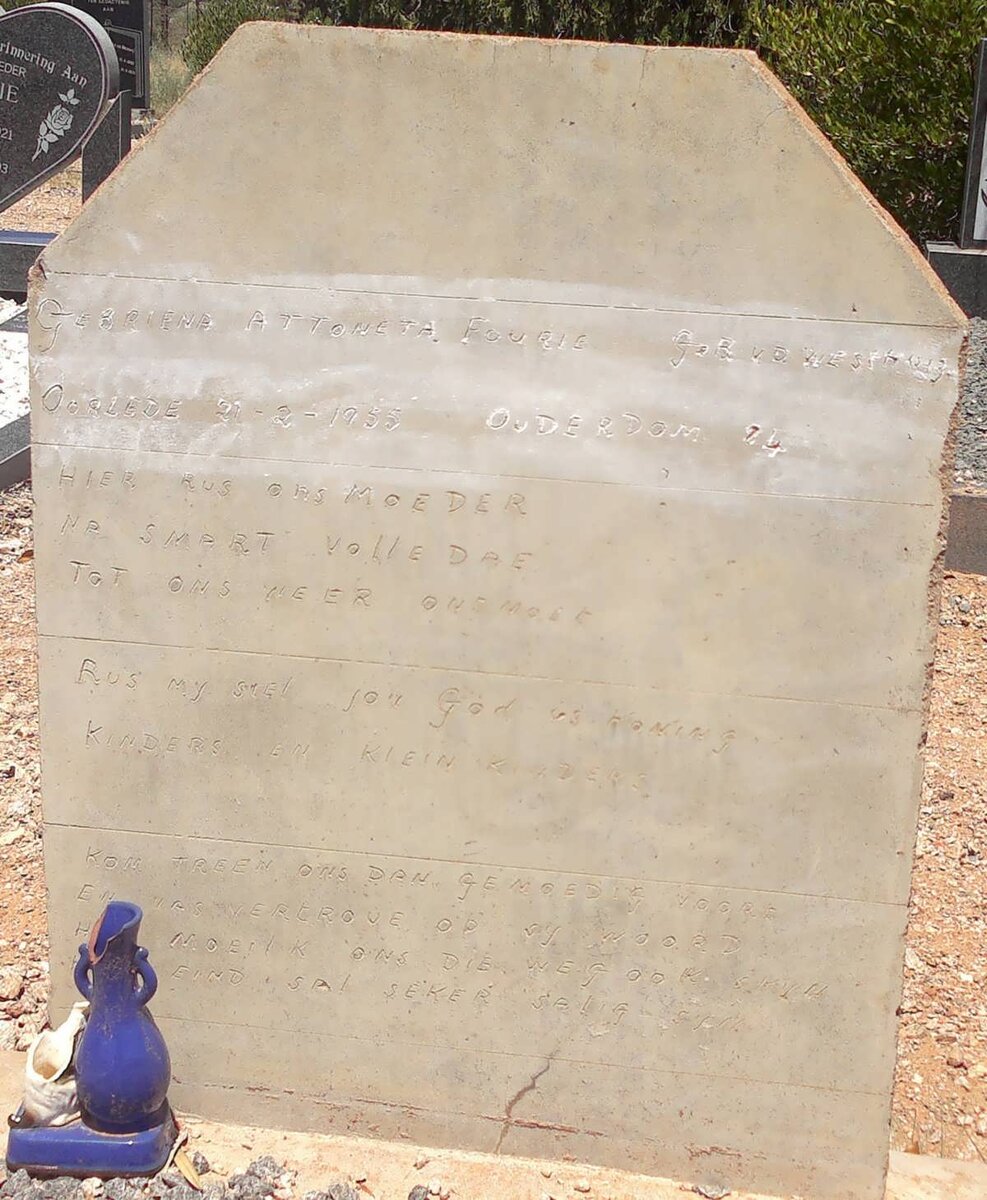 FOURIE Gebriena Attoneta Fourie nee v.d. WESTHUIZEN -1955