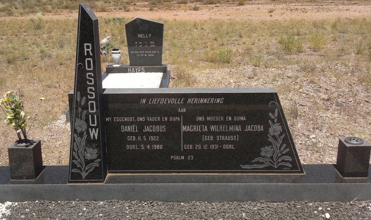 ROSSOUW Daniël Jacobus 1922-1980 &amp; Magrieta Wilhelmina Jacoba STRAUSS 1931-