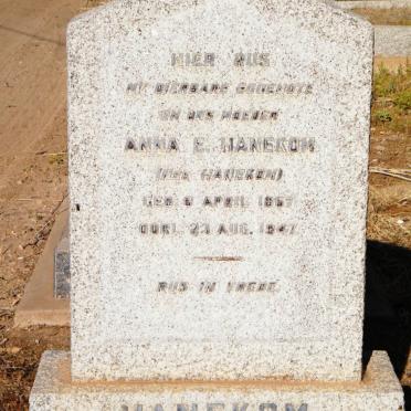 HANEKOM Anna E. nee HANEKOM 1857-1947