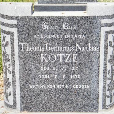 KOTZÉ Theunis Gerhardus Nicolaas 1917-1970