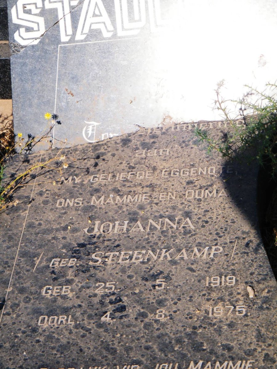 STADLER Johanna nee STEENKAMP 1919-1975