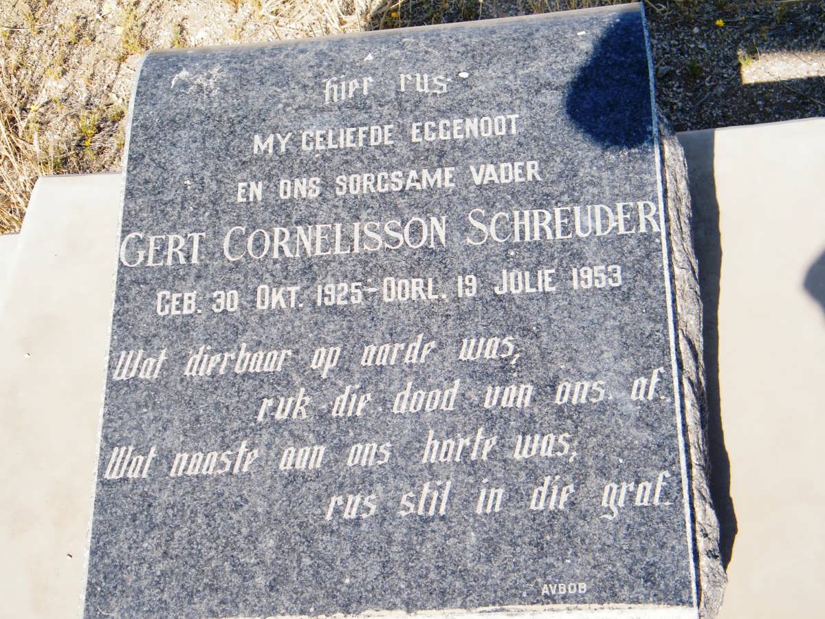 SCHREUDER Gert Cornelisson 1925-1953