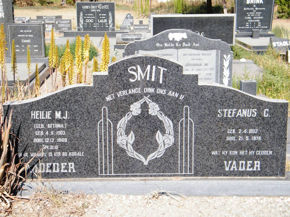 SMIT Stefanus C. 1892-1976 &amp; Heilie M.J. BOTHMA 1903-1969