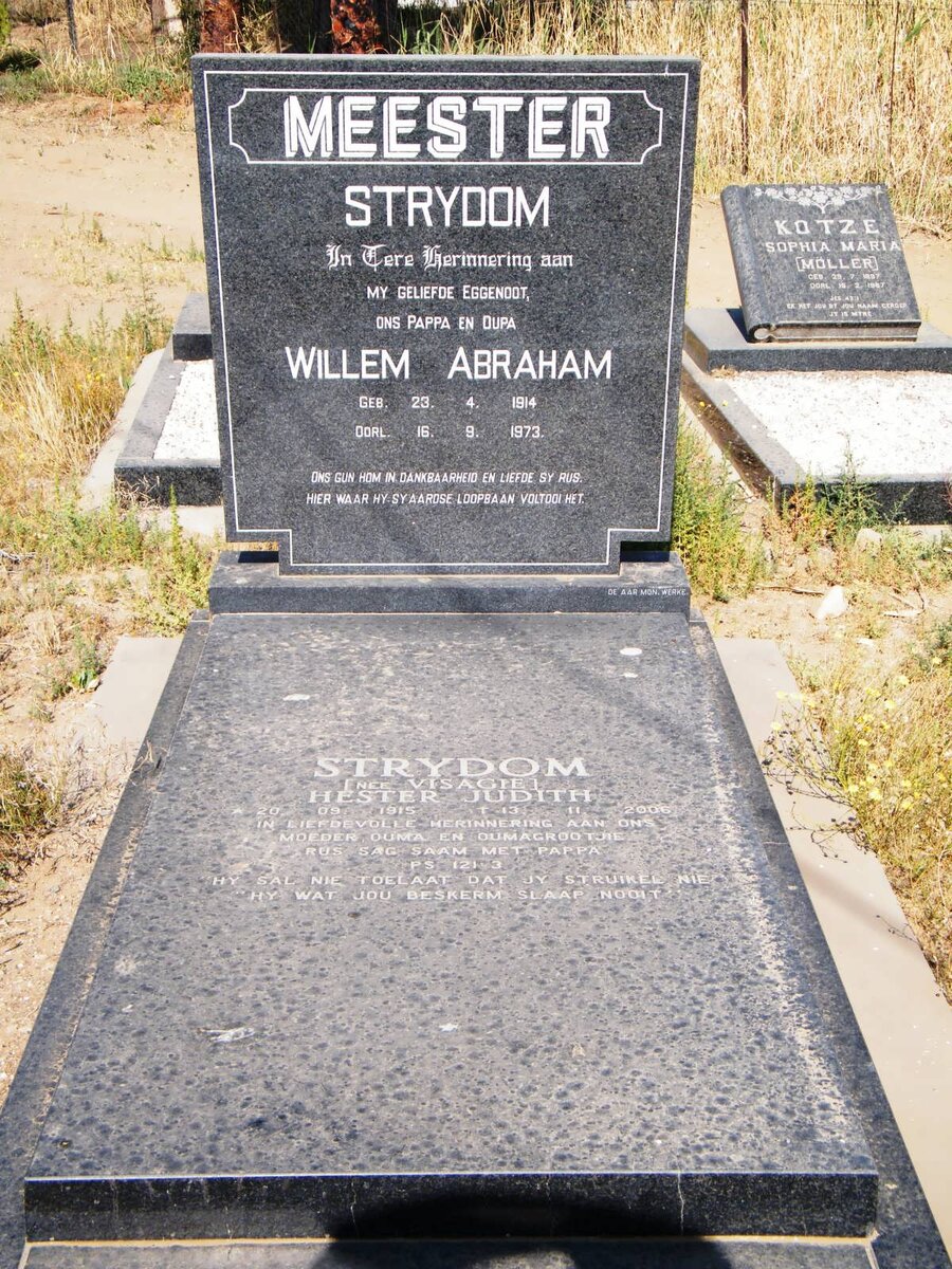 STRYDOM Willem Abraham 1914-1973 &amp; Hester Judith VISAGIE 1915-2006