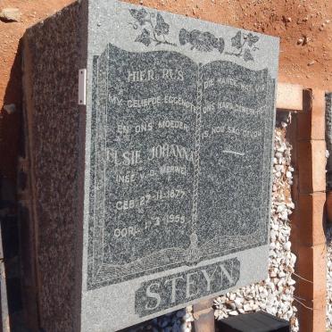 STEYN Elsie Johanna nee V.D. MERWE 1877-1955