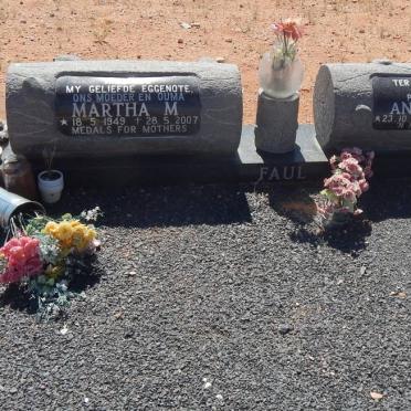 FAUL Andries J. 193?-20?? &amp; Martha M. 1949-2007