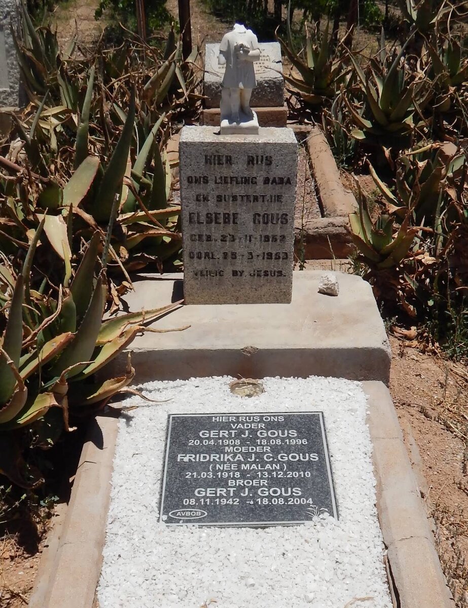 GOUS Gert J. 1908-1996 &amp; Fridrika J.C. MALAN 1918-2010