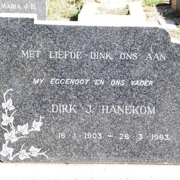 HANEKOM Dirk J. 1903-1963